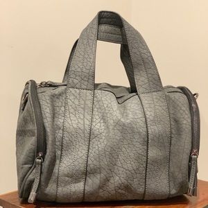 Gray Pebbled Medium Sized Handbag